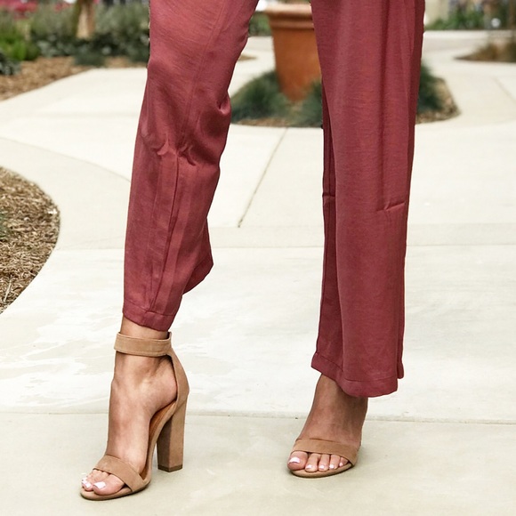 Taupe ankle Strap Heels - Picture 2 of 3